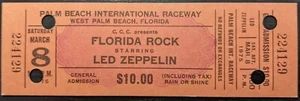 BIGLIETTO CONCERTO VINTAGE LED ZEPPELIN INUTILIZZATO - FLA - 1975 - SPETTACOLO ANNULLATO RARO! - Foto 1 di 3