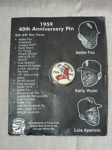 1999 Chicago White Sox 1959 A.L. Champions Anniversary Pin On Card SGA Go Go - Picture 1 of 5