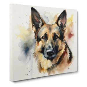 German Shepherd Canvas Wall Art Print Framed Picture Home Decor Living Room - Picture 1 of 4
