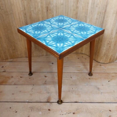 Fab Vintage Retro Mid Century Modern H R Johnson Handmade Small Tiled Table - Image 1 of 4