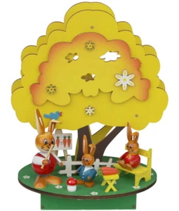 Osterschmuck HASENSCHULE mit LED Beleuchtung XL 3D Ostern Osterdekoration Holz - Imagen 1 de 1