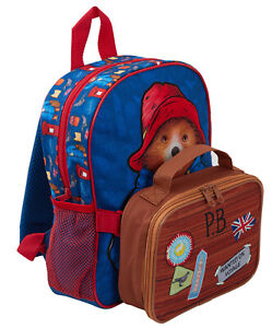 Paddington Bear Kids Backpack + Detachable Lunch Bag/Pencil Case Nursery School