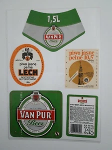 Etichette Birra da Collezione Pils  Basztowe  Jubilat  Van Pur  Lech - Picture 1 of 2