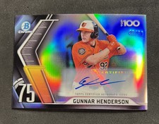 2022 Bowman Scouts Top 100 #BTP-75 Gunnar Henderson Autograph / 50 ROY *READ*