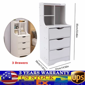 Mesita de noche de dormitorio organizador de armario de almacenamiento con 3 cajones|mesita de noche pequeña - Imagen 1 de 12