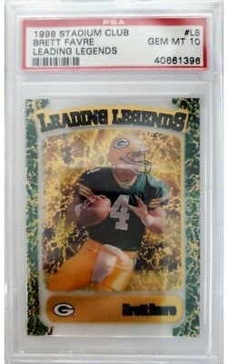 1998 Topps Stadium Club Brett Favre LEADING LEGENDS #L8 PSA 10 card  - Image 1 of 2