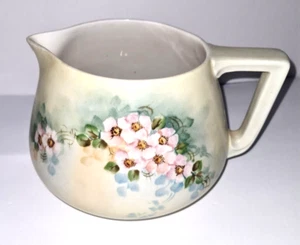 Antique Hand Painted Porcelain Limoges Lemonade Cider Pitcher Cottage core Apple - Picture 1 of 6