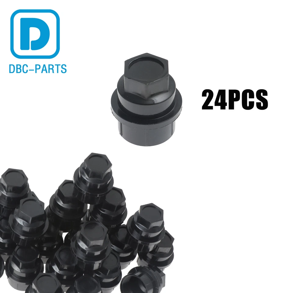 Tapas de tuerca de rueda de plástico negro 24 piezas para Chevrolet C1500 Suburban 1995-1997 Foto 1 de 4