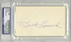 Buck Leonard SIGNIERTE 3x5 Karteikarte (DEZ) PSA/DNA HANDSIGNIERT Grays HOF All Star - Bild 1 von 1