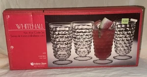 4 INDIANA WHITEHALL GEWÜRFELTE KLARE 14oz GLÄSER 6" T OVP #4459 - Bild 1 von 6