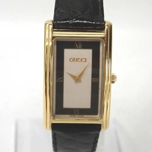 GUCCI 2600M Square Black Dial Gold Quartz Men's Watch 2.2cm Wrist 16cm - Picture 1 of 16
