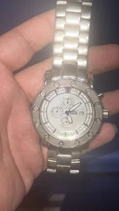 Freeze Men's Stainless Steel Bracelet 2.00ct Diamond Men's Watch - Picture 1 of 4