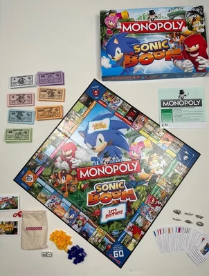 Monopoly SONIC BOOM Family Board Game, Complete,  Hasbro, Sega, 2015 Children - Image 1 of 4