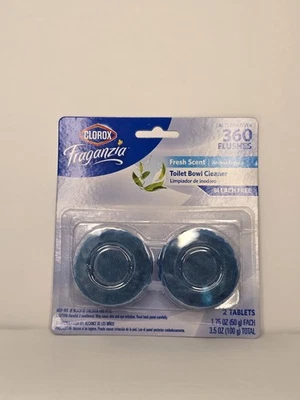 Limpiador de tazones de inodoro Clorox Fresh Scent sin lejía dura más de 360 enjuagues 2 pestañas Foto 1 de 2