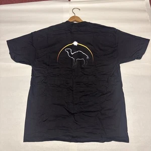 T-shirt promozionale double face sigarette cammello NOS vintage anni 90 XL Hanes. Spedizione gratuita nera - Foto 1 di 6
