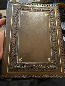 Handbesetztes Leder Portfolio mit Taschen geprägt Made In Italy Vintage - Bild 1 von 7