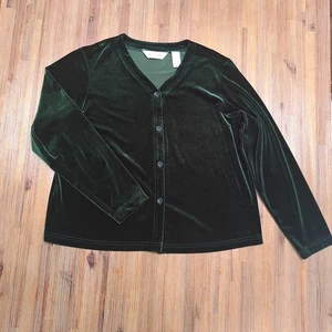 Bechamel WOMENS SZ L Emerald Velvet Super Soft Topper Jacket Art to Wear Lux - Picture 1 of 5
