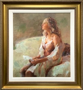 LARGE OUTSTANDING CONTEMPORARY POST-IMPRESSIONIST IMPASTO OIL PORTRAIT PAINTING - Picture 1 of 10