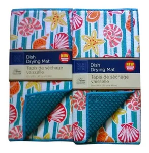2 tapetes de secado de cocina de microfibra Home Collection caracoles/rayas 12 X18 pulgadas - Imagen 1 de 1