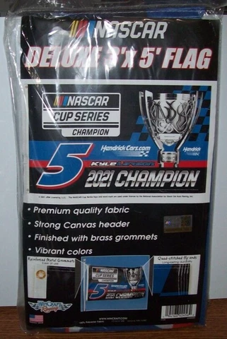 KYLE LARSON #5 2021 NASCAR CHAMPION WINCRAFT DELUXE 3X5 FLAG BRAND NEW!!!!! Cover