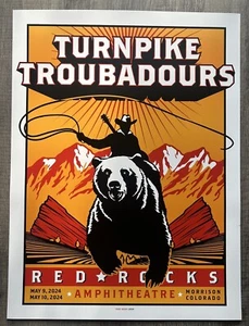 Mega Rare TURNPIKE TROUBADOURS 2024 Red Rocks 18”x24” Concert Poster - Picture 1 of 6
