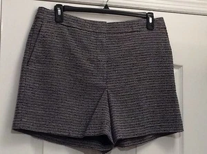 ANN TAYLOR Navy Blue/Ivory "Striped" Shorts. Inseam 4.5". Sz 14. OrIg. $79. NEW. - Picture 1 of 5