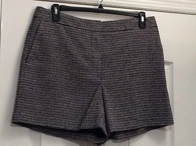 Pantalones Cortos ANN TAYLOR Azul Marino/Marfil "Rayas". Entrepierna 4,5". Talla 14. Original $79. NUEVO. Foto 1 de 4