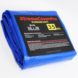 TARP 10' x 20' BLU 3,5 mil Copertura Protettiva Multiuso con Grommet - Foto 1 di 3