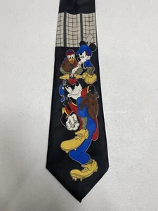 Men’s Tie 100% Polyester by Mickey Unlimited 4” Wide. Mickey & Friends Preowned - Picture 1 of 4