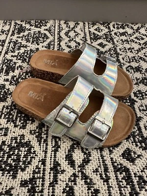 Mia Sandals Girls Toddler size 12 silver slip on - Image 1 of 2