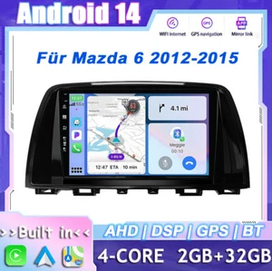 Für Mazda 6 Atenza 2014-2016 Autoradio Android14 Navi CarPlay GPS RDS ★2GB+32GB★ - Bild 1 von 17