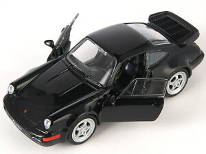 BŁYSKAWICZNA WYSYŁKA Porsche 964 Turbo czarny / black Welly Model samochodu 1:34 NOWY & ORYGINALNE OPAKOWANIE