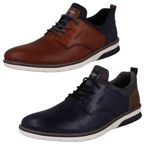 Scarpe Eleganti In Pelle Elasticizzate Con Lacci Rieker '14450' Da Uomo - Picture 1 of 21