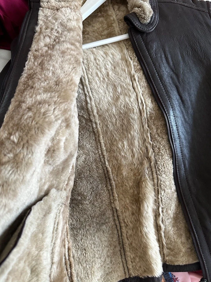 Jaqueta 100% couro, 1 bombardeiro de pele de carneiro. Feito na Argentina. Jaqueta vintage tamanho: S  - Imagem 1 de 4