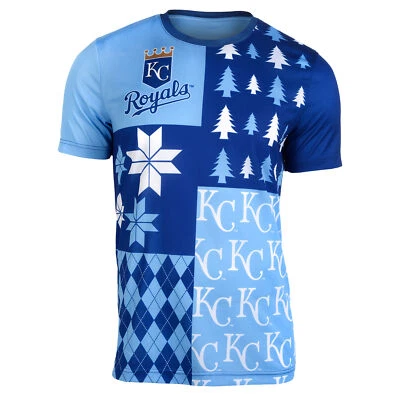 Camiseta FOCO MLB Para Hombre Kansas City Royals Ocupado Bloque Feo Cuello Redondo Foto 1 de 2