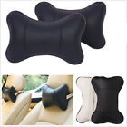 2 Pcs Soft Decompress Black PU Leather Car SUV Seat Headrest Neck Pillow Cushion