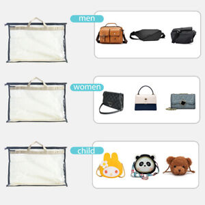 PVC Handbag Dust Bag Wardrobe Moistureproof Storage Hanging Bag (Beige S)