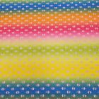 Rainbow Stripe 4 Way Stretch Eyelet Holes Jersey Fabric 56" By The Yard