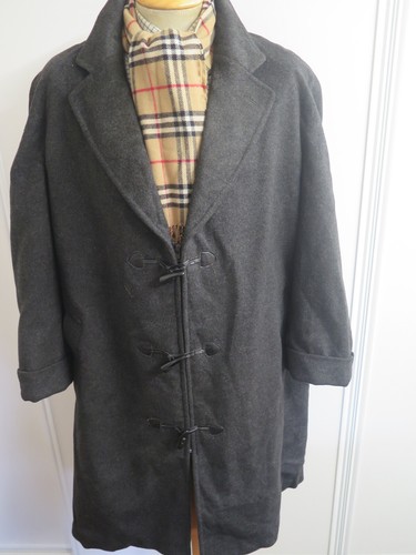 Cappotto cappotto impermeabile grigio lana originale Burberry taglia L 44" S Euro 54 corto