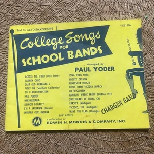 Vintage College Songs for School Bands 2nd Eb Altsaxophon Notenbuch - Bild 1 von 3