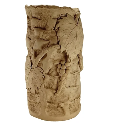 Enfriador de vino Studio Pottery Kingsville hecho a mano hojas de uvas firmado Foto 1 de 4