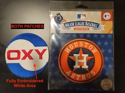 Patch OXY + PATCH manga laranja logotipo Houston Astros adesivo de camisa de beisebol - Imagem 1 de 3