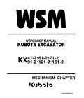 Kubota KX41 to 161-2 series Backhoe Workshop Manual