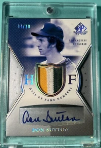 Don Sutton Auto 3-Color Game Used JERSEY 2004 Upper Deck 7/10 SIGNED HOF #s LA - Picture 1 of 2