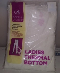 BOBBIE BROOKS LADIES CREW NECK LONG SLEEVE THERMAL BOTTOM 1 X LARGE WHITE A-6 - Picture 1 of 2