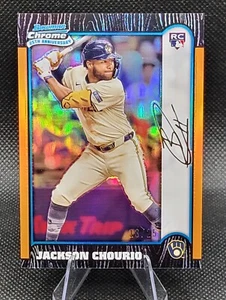 2024 Bowman Chrome Jackson Chourio Orange Refractor 1999 25th Anniversary RC /25 - Picture 1 of 3