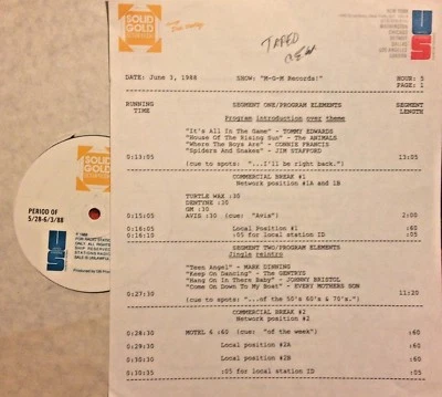 RADIO SHOW 6/3/88 MGM RECORDS: CONNIE FRANCIS, DONNIE & MARIE OSMOND,SHEB WOOLEY - Image 1 of 2
