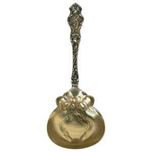 1902 baya de ley o cuchara para servir, tazón de lavado de oro, Wallace Art Nouveau - Imagen 1 de 8