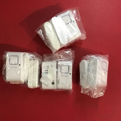 PHILIPS 4-Pack WIRELESS WINDOW DOOR ALARM Indoor Home Security (2 Packs Of 4) - Imagem 1 de 2