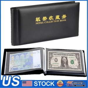 60 Paper Money Currency Banknote Collection Album Pocket Bill Book Sleeve Folder - Picture 1 of 11
